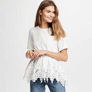 Endless Rose Lace Tee in White Size S